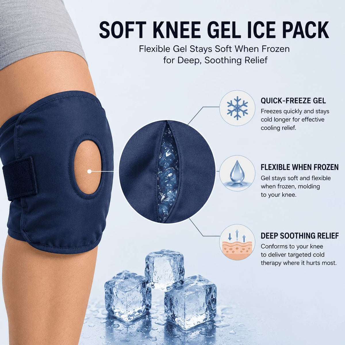 Knee Ice Wrap For Pain & Swelling