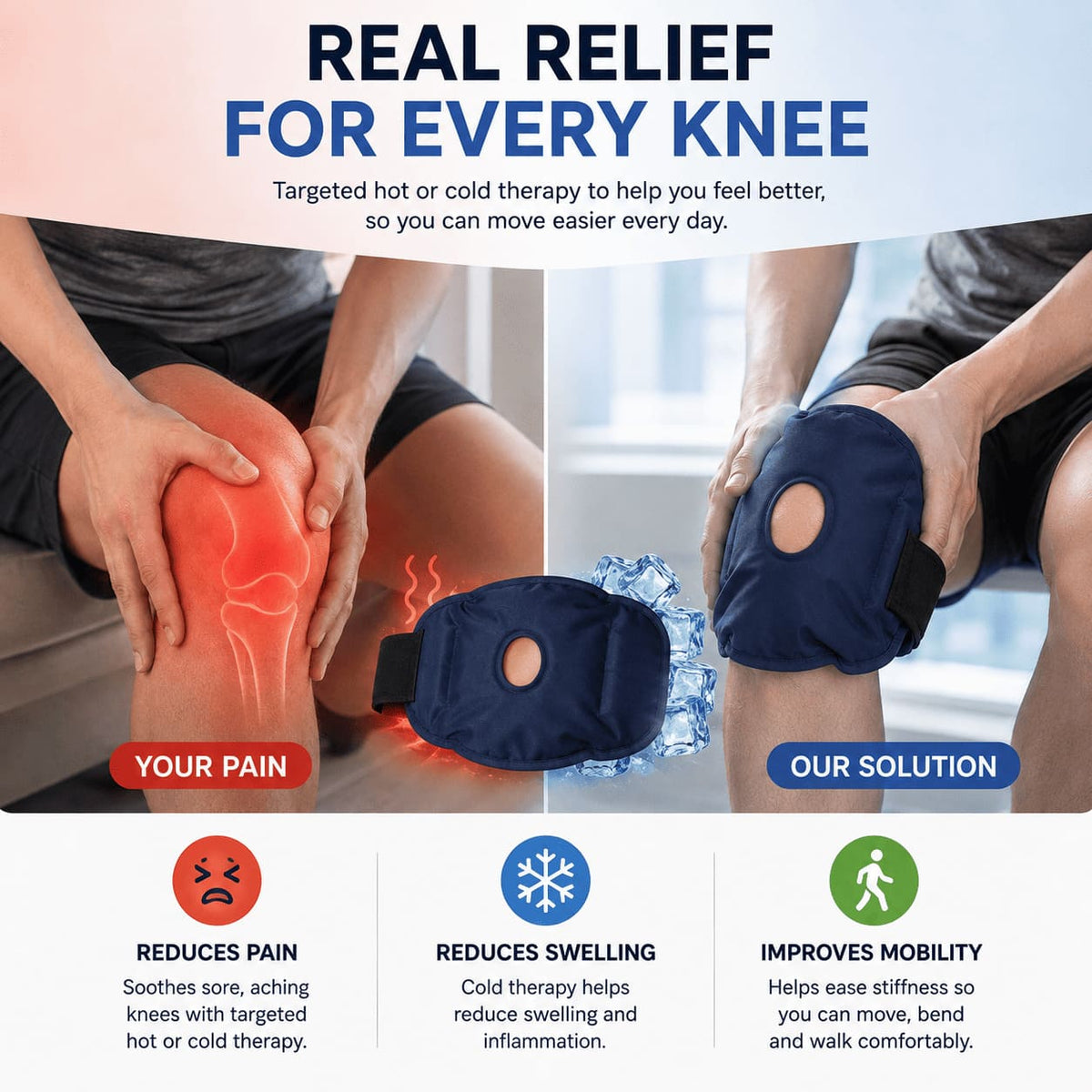 Knee Ice Wrap For Pain & Swelling