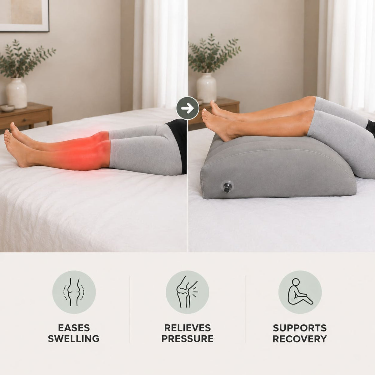 Inflatable Leg Elevation Pillow For Pain & Swelling